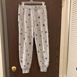 Never Worn Gray/Dark Gray Star Fleece lined Joggers